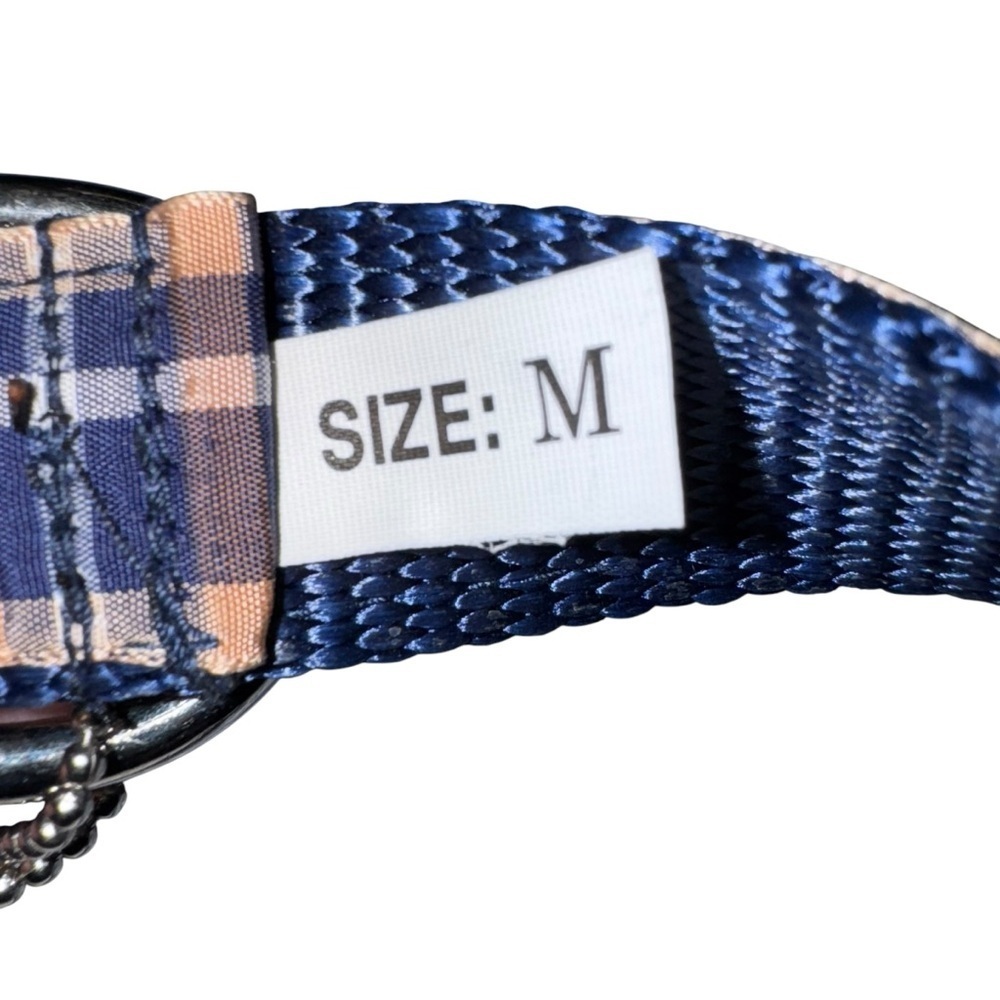 NWT Plaid Blue Dog Collar size Medium - Picture 3 of 4